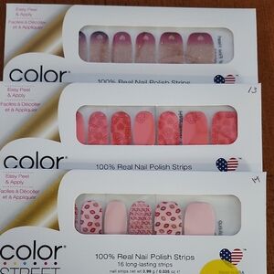 Color Street Pink and Red Nail Polish Strips